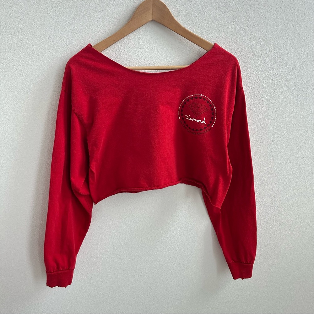 Diamond Supply Co. Cropped Off Shoulder long sleeve